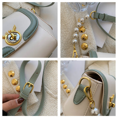 Bolsa Mensajera Pequeña con Textura y Combinación de Colores para Mujer - Image 25