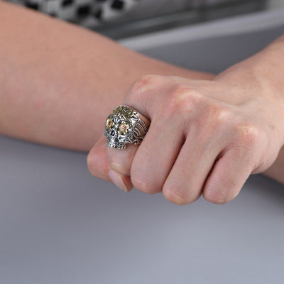 Anillo de Plata S925 Vintage Ajustable para Hombre - Image 4