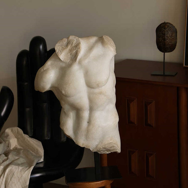 Busto Escultórico Masculino Estilo Clásico Antiguo - Ornamento de Fuerza y Belleza