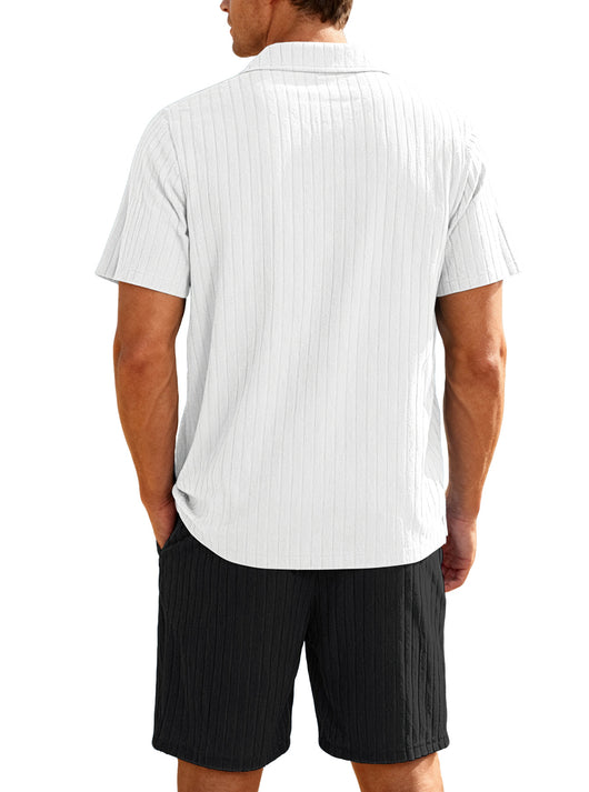 Conjunto Casual de Camisa con Botones y Shorts para Hombre - Image 32
