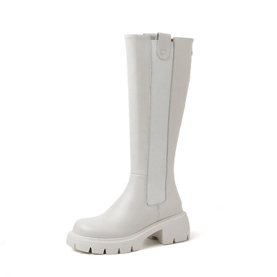 Botas Plataforma Chimenea Elásticas de Cuero Vacuno - Image 2
