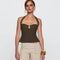 Camiseta Halter Escotada de Color Liso