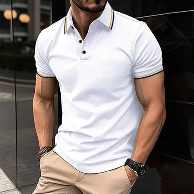 Polo Casual Holgado de Manga Corta Liso para Hombre - Image 15