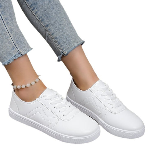 Zapatos Blancos Cómodos con Cordones y Suela Plana - Image 5