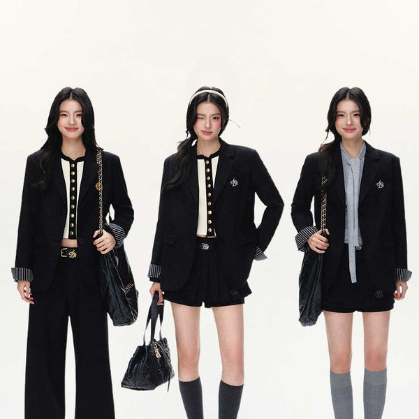 Blazer Suelto Casual para Mujer con Puños Doblados