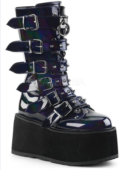 Botas Otoñales de Tacón Alto con Plataforma Gruesa y Hebilla - Image 8