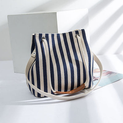 Bolsa de Lona a Bandolera con Rayas Minimalista - Image 11
