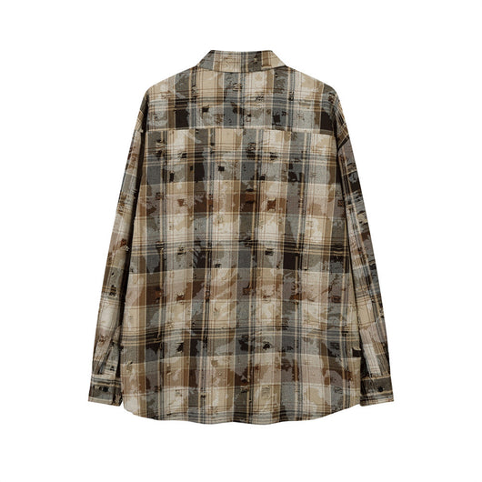 Camisa a Cuadros Suelta de Manga Larga para Hombre - Image 20