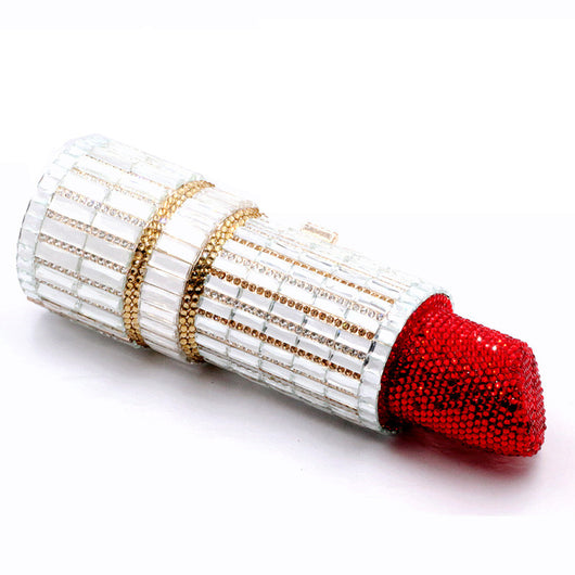 Cartera de Fiesta Metálica con Brillantes para Labial - Image 9