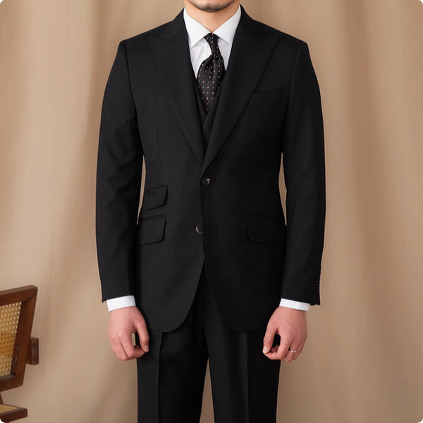 Traje Ejecutivo Tres Piezas Lana Pura Color Sólido