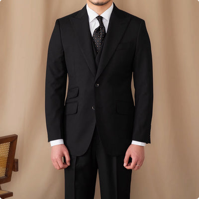 Traje Ejecutivo Tres Piezas Lana Pura Color Sólido