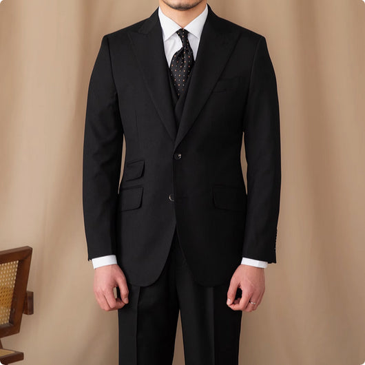 Traje Ejecutivo Tres Piezas Lana Pura Color Sólido