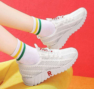 Zapatillas Deportivas Blancas para Mujer con Malla Transpirable y Plataforma - Image 7