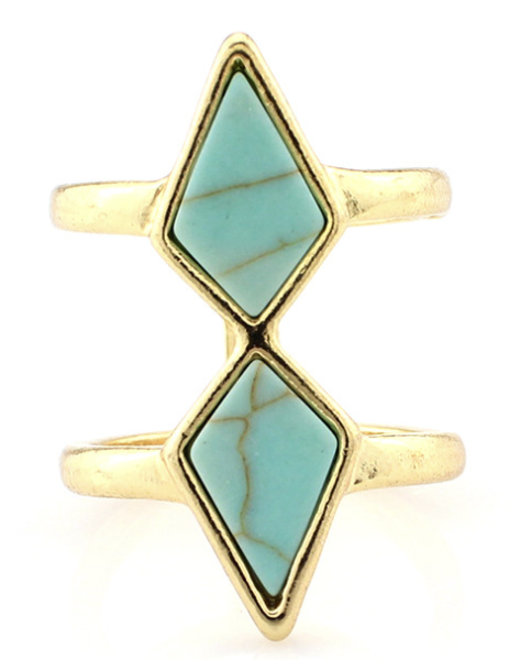 Anillo Articulado Geométrico Turquesa - Image 5