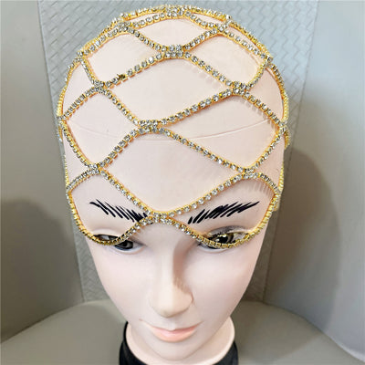 Tocado de Malla Deshilachada con Cristales Rhinestone Europeo y Americano - Image 5