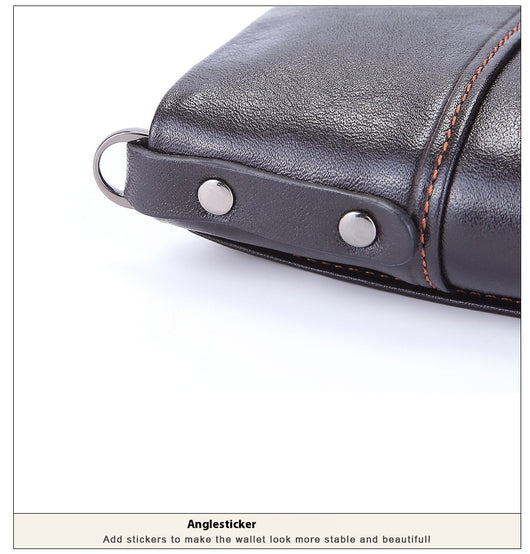 Billetera de Cuero Genuino con Cierre y Hebilla Retro para Hombre - Image 6