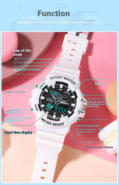 Reloj Deportivo Digital Dual Display Pantalla Grande Luminoso Resistente al Agua Unisex - Image 36