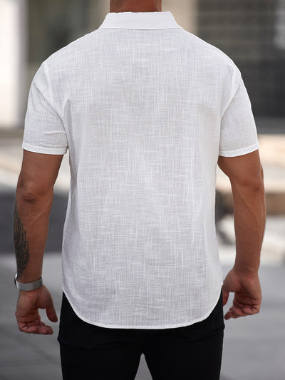 Camisa de Algodón Manga Corta para Hombre con Bolsillo - Image 12