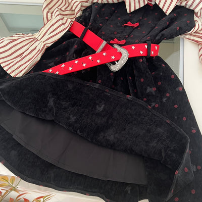 Vestido Bodycon Y2K Polka Dot con Paneles de Terciopelo - Image 12