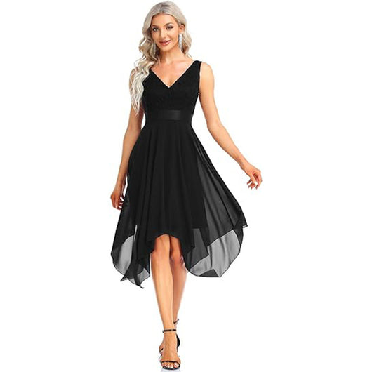 Vestido de Fiesta Elegante con Encaje y Gasa para Mujer - Image 7