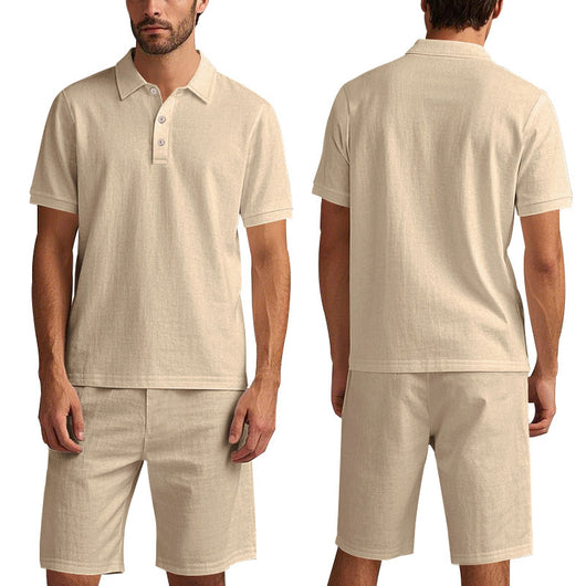 Conjunto de Shorts y Camisa de Lino Suelta para Hombre - Cómodo y Fresco para Playa - Image 6