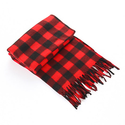 Bufanda Térmica Escocesa Negra y Blanca Talla Grande para Hombre y Mujer - Image 13