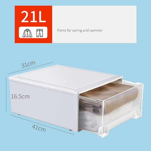 Caja Organizadora de Plástico Reforzado con Cajones y Tapa Transparente - Image 10