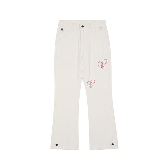 Jeans Harajuku con Bordado Heartbreak - Estilo Urbano Casual para Hombre