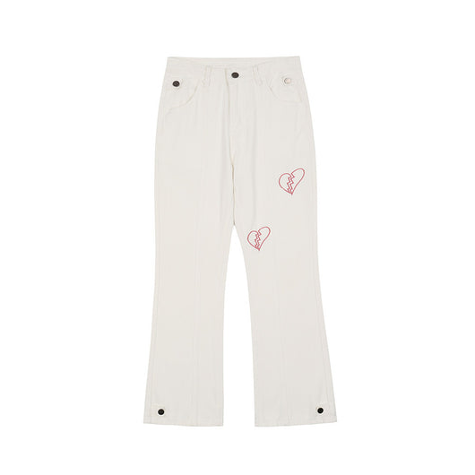 Jeans Harajuku con Bordado Heartbreak - Estilo Urbano Casual para Hombre