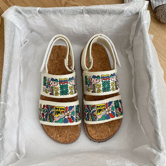 Sandalias Bordadas con Suela de Corcho para Mujer - Image 6