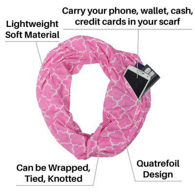 Pañoleta Tejida con Bolsillo Cremallera Infinita y Estampado Floral de Cuatro Pétalos - Image 23