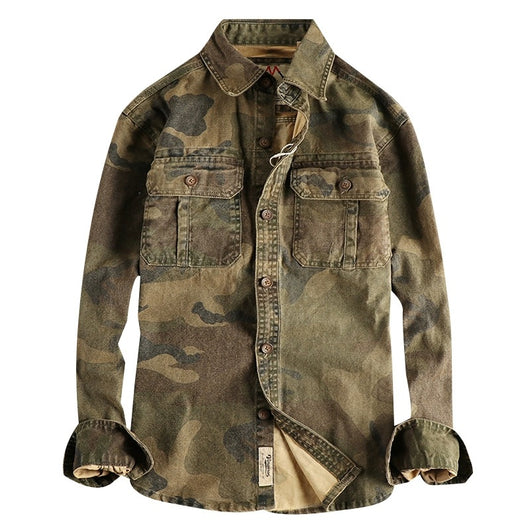 Chaqueta Cargo Camuflaje Retro para Hombre con Bolsillos Funcionales - Image 4