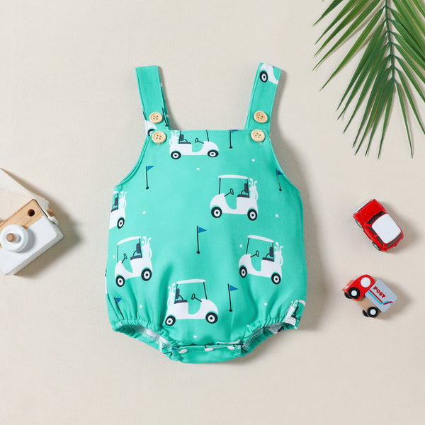 Jumpsuit Estampado para Bebé Niña sin Mangas con Tirantes