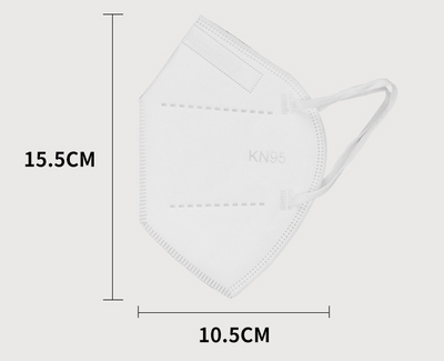 White 3D KN95 five-layer protective mask with ear loops, designed for dust and general protection. - Image 8