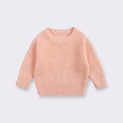 Suéter Básico de Cuello Redondo para Niñas - Colores Lisos - Image 16