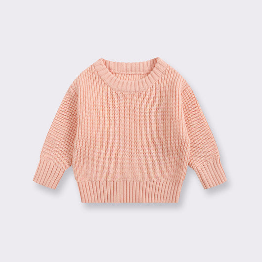 Suéter Básico de Cuello Redondo para Niñas - Colores Lisos - Image 16
