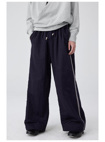 Pantalones Anchos de Talle Alto con Pliegues en Nylon - Image 27