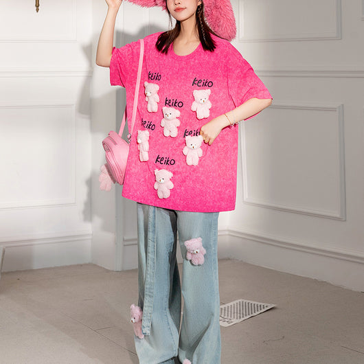 Playera Barbie Manga Corta Mujer Diseño Creativo Oversize - Image 5