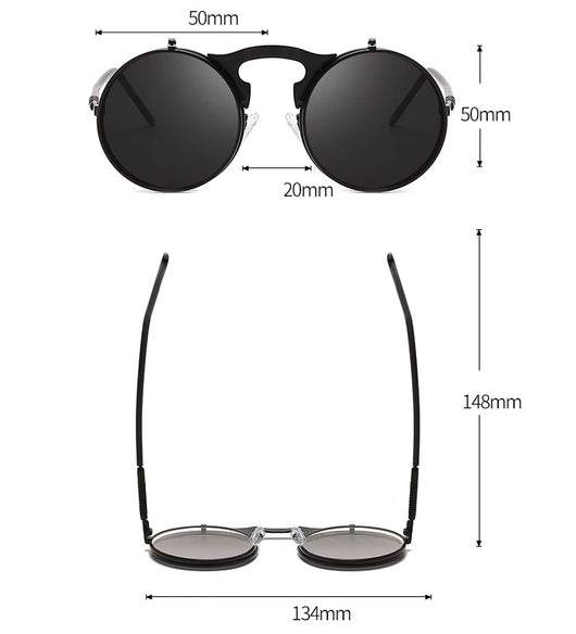 Gafas de Sol Flip Retro Marco Redondo para Adultos Mayores - Image 20
