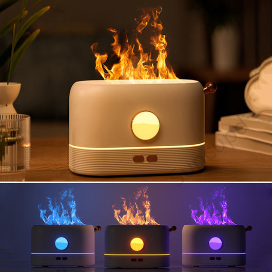 USB mosquito killer lamp with purple UV light and a white desktop humidifier with a simulated flame effect. - Image 20