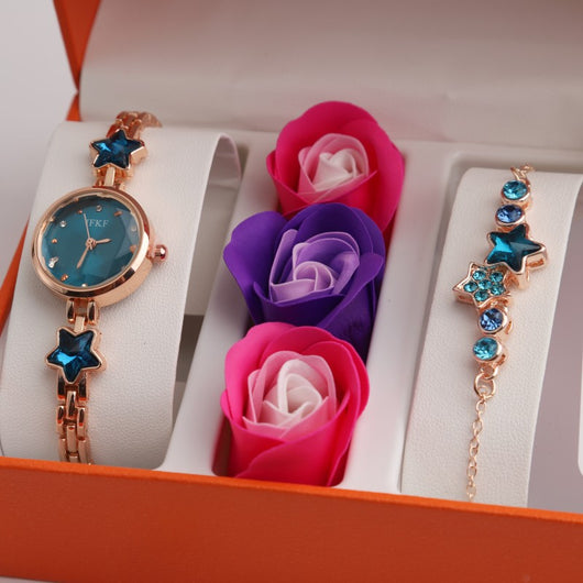 Conjunto de Regalo Día de San Valentín: Reloj, Pulsera, Perfume y Rosa - Image 5