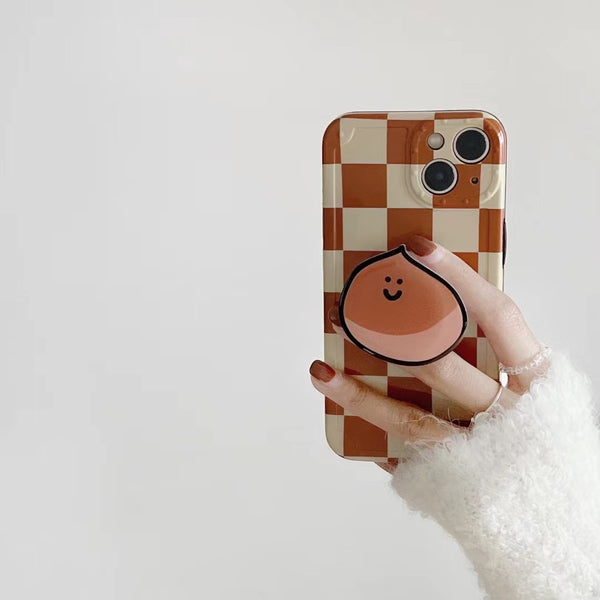 Funda para Celular Ajedrez Naranja con Soporte