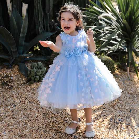 Vestido Niña con Flores 3D Esponjoso - Image 11