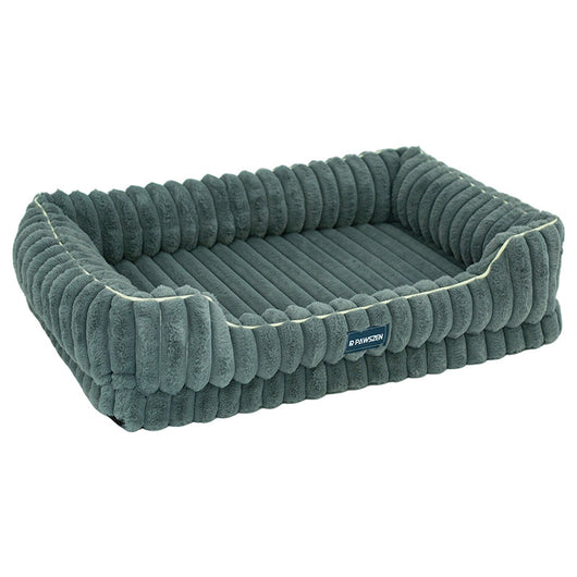 Cama para Mascotas Grande Cuadrada con Pelaje de Conejo a Rayas - Image 5