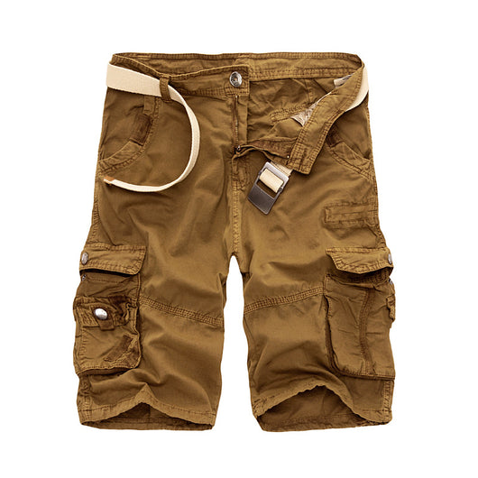 Pantalones Cargo Cortos Estilo Coreano Hombre - Cintura Suelta 5 Puntos Multi Bolsillo Camuflaje - Image 7