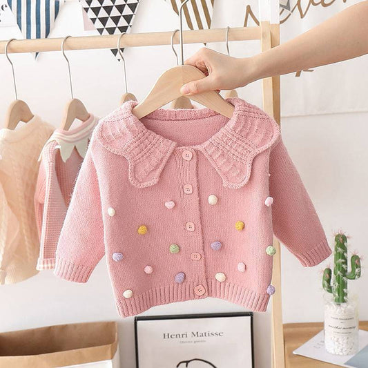 Cardigan Tejido Elegante para Niña - Manga Larga Base Versátil