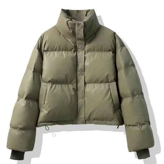 Chaqueta Acolchada de Cuero PU sin Lavado - Abrigo Corto Grueso para Mujer - Image 2