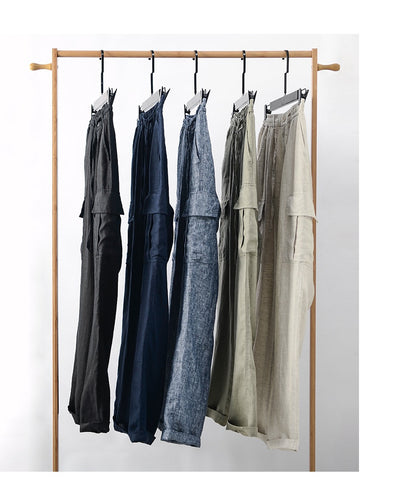 Pantalones de Lino Casuales Cintura Media Transpirables para Jóvenes - Image 15