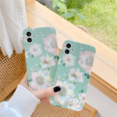 Funda para teléfono con flores y fondo verde - Image 9