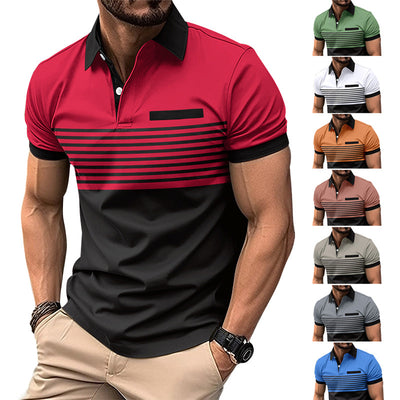 Camisa Casual a Rayas con Bolsillo en el Pecho para Hombre